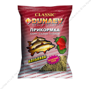 Прикормка "DUNAEV КЛАССИКА" 0,9кг Карп Клубника