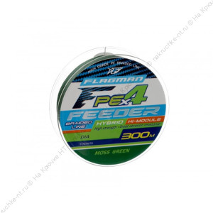 FLAGMAN Шнур PE Hybrid F4 Feeder 300м Moss Green 0,16мм 9,1кг