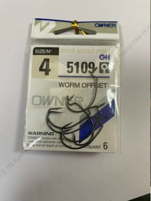 OWNER Крючок "Worm Offset" №4/6шт (5109)