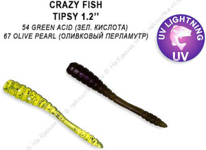 Tipsy 1,2" 69-30-6/68-1  Силиконовые приманки Crazy Fish