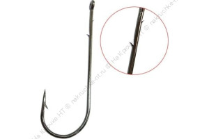 Крючок KOI "ROUND BEND WORM ", размер 2/0 (INT), цвет BN, офсетный (10 шт.)