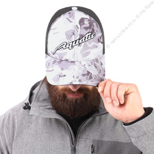 Кепка Aquatic КА-25 (логотип: WHITE CAMO, цвет сетки: чёрный)