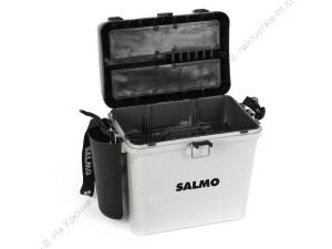 Ящик рыболов. зим. Salmo 2-х ярус.(из 5-ти частей) пласт. 39.5x24.5x38см сер.