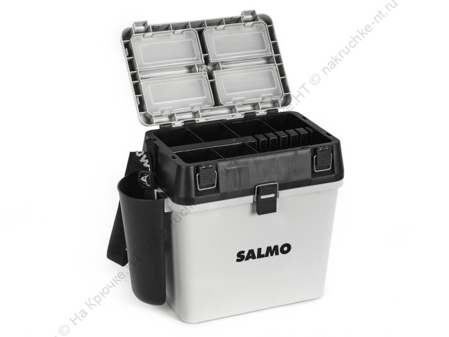 Ящик рыболов. зим. Salmo 2-х ярус.(из 5-ти частей) пласт. 39.5x24.5x38см сер. 5 Ящик рыболов. зим. Salmo 2-х ярус.(из 5-ти частей) пласт. 39.5x24.5x38см сер. 5