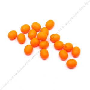 Бусина фидерная Namazu Soft Beads, PVC, овальная, d-6,4 мм, L-8,3 мм, цв. фц. оранж. (20 шт.)