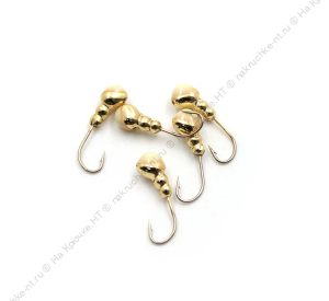 Мормышка "ЯМАН" муравей с отв.,цв.GOLD PLATED, с фосф. пяткой, d 4, вес 0,6 г