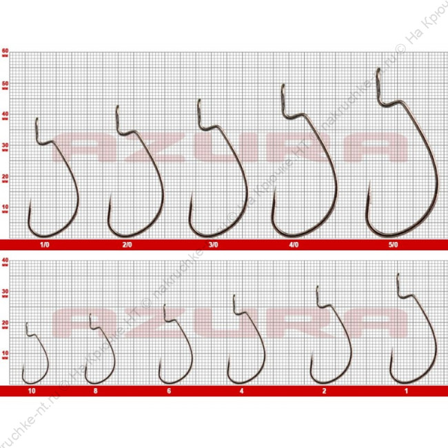 AZURA Крючок Kenshin Offset Hook №4 0 3шт 2