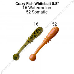 Whitebait 0.8" 16-20-16/52-1 Силиконовые приманки Crazy Fish