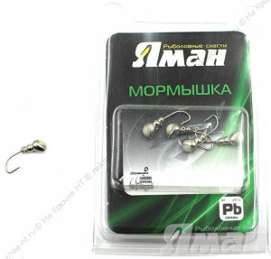 Мормышка "ЯМАН" муравей с отв.,цв.NL с фосф. пяткой, d 5, вес 0,8 г