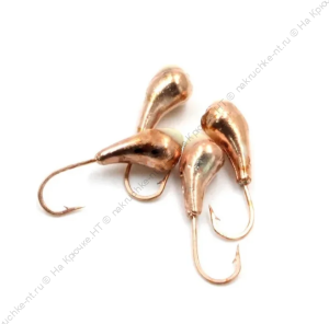 Мормышка "ЯМАН" уралка с отв.,цв.COPPER PLATED, с фосф. пяткой, d 4, вес 0,5 г