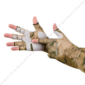 Перчатки для рыбалки летние Aquatic UPF50+ (цвет: SAND CAMO, размер XXL/XXXL)