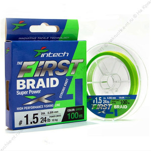Intech  First Braid X4 100m # 0,3/ 0.09mm (GREEN)