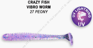 VIBRO WORM 3-50-27-6 Силиконовые приманки Crazy Fish VIBRO WORM 3-50-27-6 Силиконовые приманки Crazy Fish