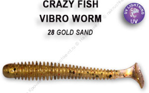 VIBRO WORM 3-50-28-6 Силиконовые приманки Crazy Fish VIBRO WORM 3-50-28-6 Силиконовые приманки Crazy Fish