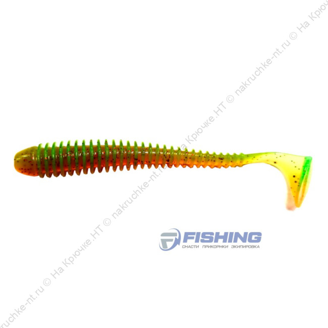 FLAGMAN Виброхвост Mystic Fish 4 0215 Orange Chartreuse FLAGMAN Виброхвост Mystic Fish 4 0215 Orange Chartreuse