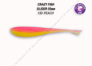 GLIDER 2,2" 35-55-13d-6-F плавающие Силиконовые приманки Crazy Fish