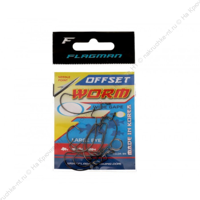 FLAGMAN Крючок Wide Range Worm Big Eye №1 9шт 1 FLAGMAN Крючок Wide Range Worm Big Eye №1 9шт 1