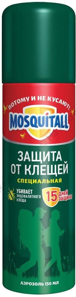 Акарицид MOSQUITALL "Специальная защита от клещей", аэрозоль, 150 мл