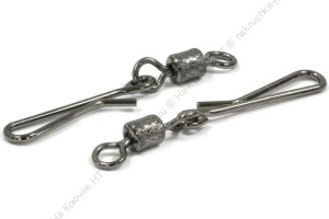 Вертлюг с форелевой заст. Namazu ROLLING RIBBED SWIVEL WITH HANGING SNAP-A, цв. BN, р. 10, test-5 кг