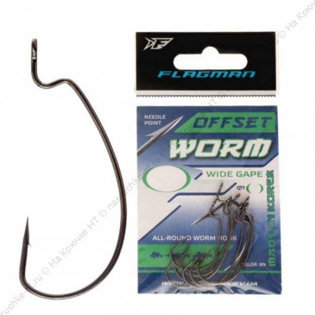 FLAGMAN Крючок Worm Offset №01 7шт FLAGMAN Крючок Worm Offset №01 7шт