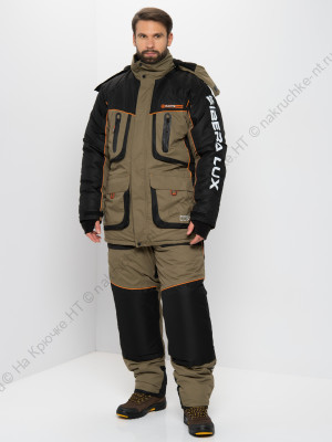 Костюм зимний Siberia LUX цвет Хаки/Черный ткань Breathable (Размер: 44-46, Рост: 182-188)